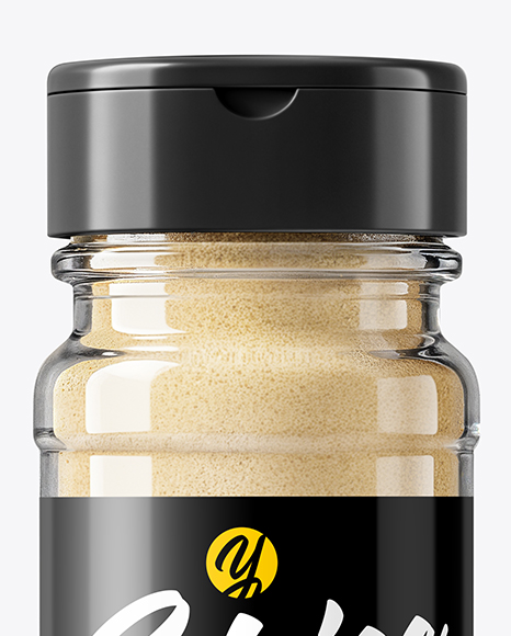 Spice Glass Jar with Garlic Powder Mockup