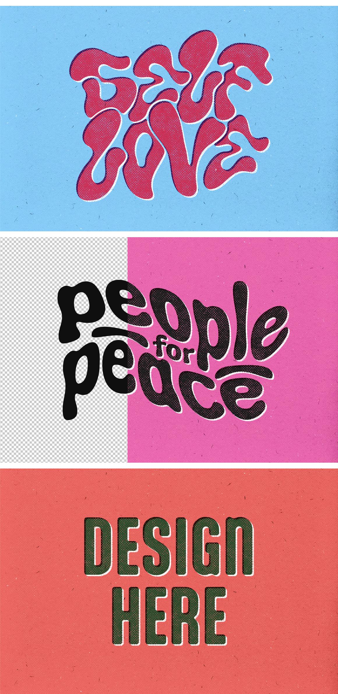 Halftone Print Text &amp; Logo Effect