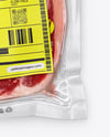 Clear Plastic Flow-Pack with Beef Steak Mockup
