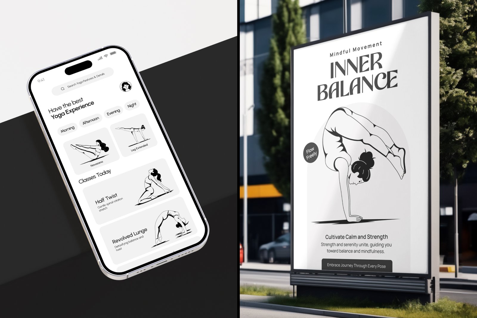 Yoga Poses Illustration Set