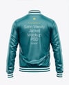 Satin Varsity Zip-Up Jacket Mockup