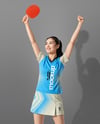 Asian Woman Wearing Table Tennis Uniform Mockup
