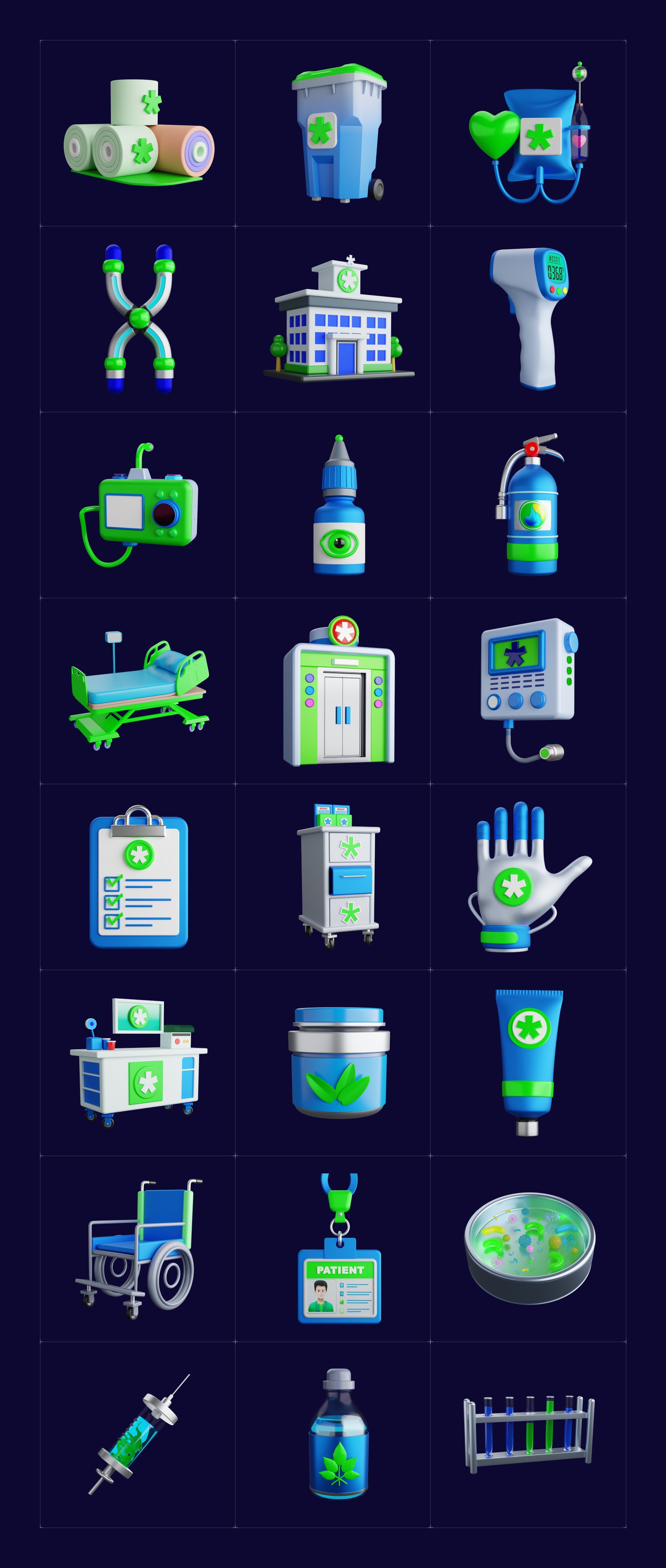3D Medical Icons Collection