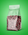 Transparent Package with Beans Mockup