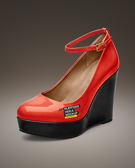 Wedge Heel Shoe Mockup