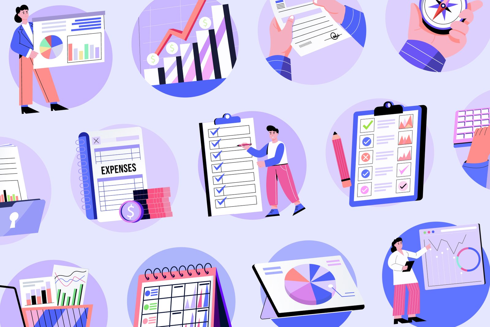 Business Drawing Art Set