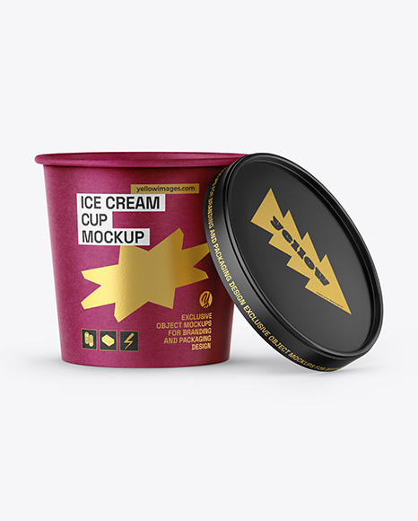 Kraft Paper Ice Cream Cup Mockup
