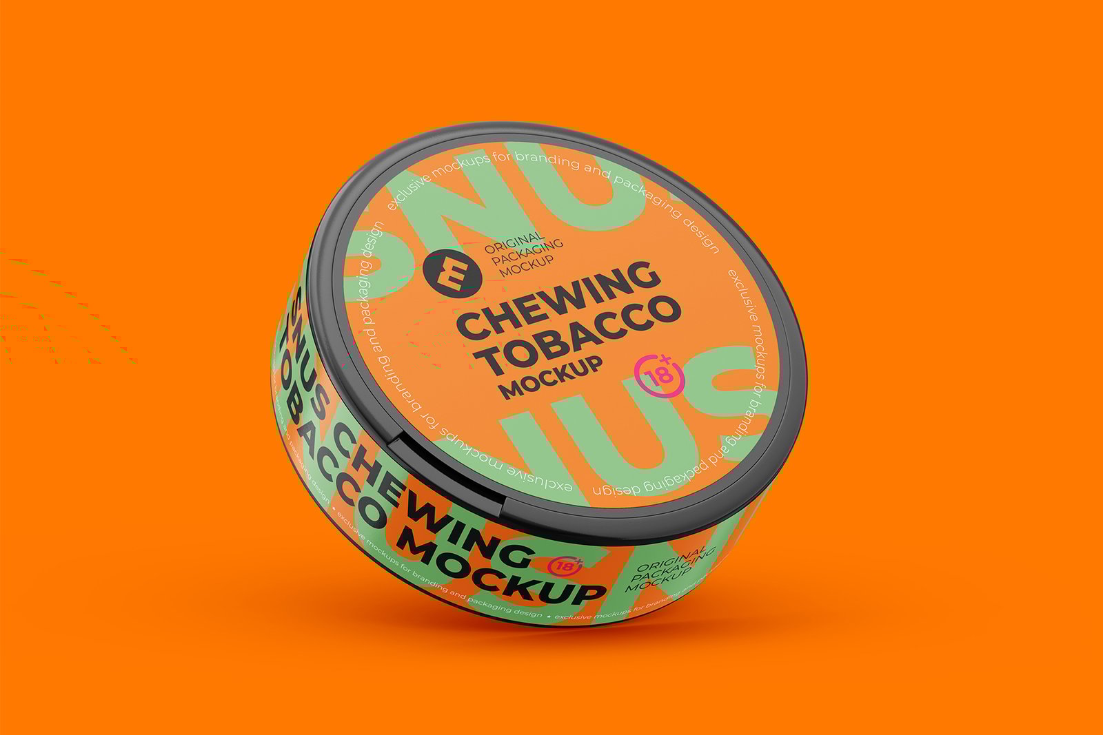 Snus Chewing Tobacco Can Mockup. With One Lock