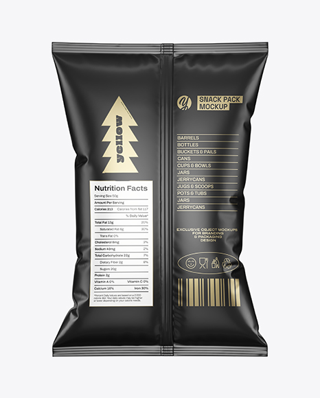 Matte Snack Pack Mockup - Back View