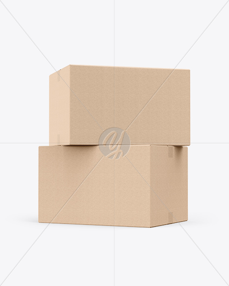 Two Cardboard Boxes Mockup