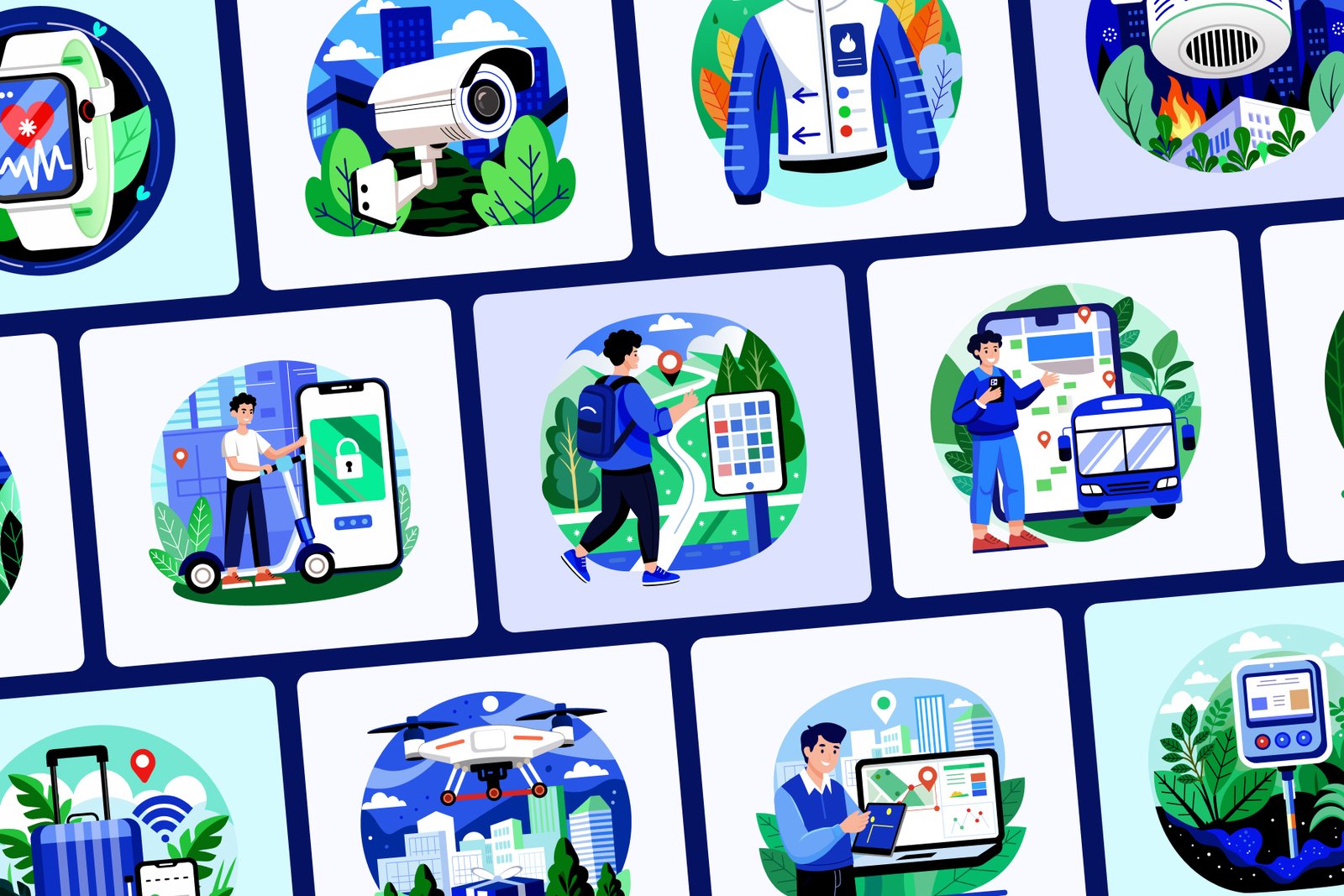 IOT Devices Illustration Set