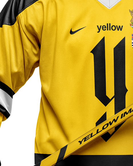 Man Wearing Full Ice Hockey Kit Mockup