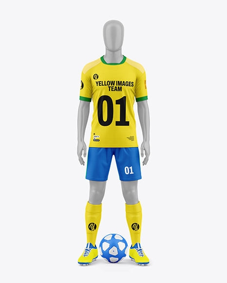 Full Soccer Kit w/ Mannequin Mockup - Front View