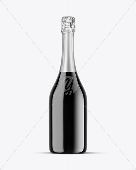 Dark Glass Champagne Bottle Mockup