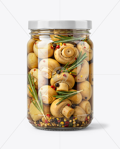 Jar with Pickled Champignons Mockup