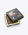 Kraft Paper Box with Chocolate Sweets Mockup
