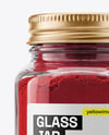 Clear Glass Jar with Ground Sumac Spice Mockup