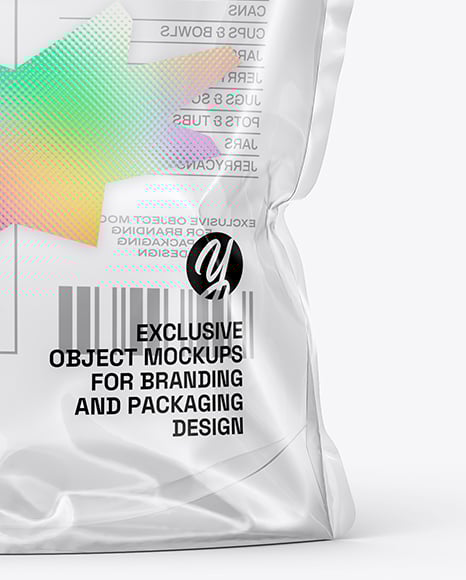 Transparent Clear Plastic Stand-Up Pouch Mockup