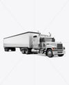 Truck Semi Trailer Mockup - Half Side View