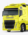 Semi Trailer Truck Mockup - Front Half Side View