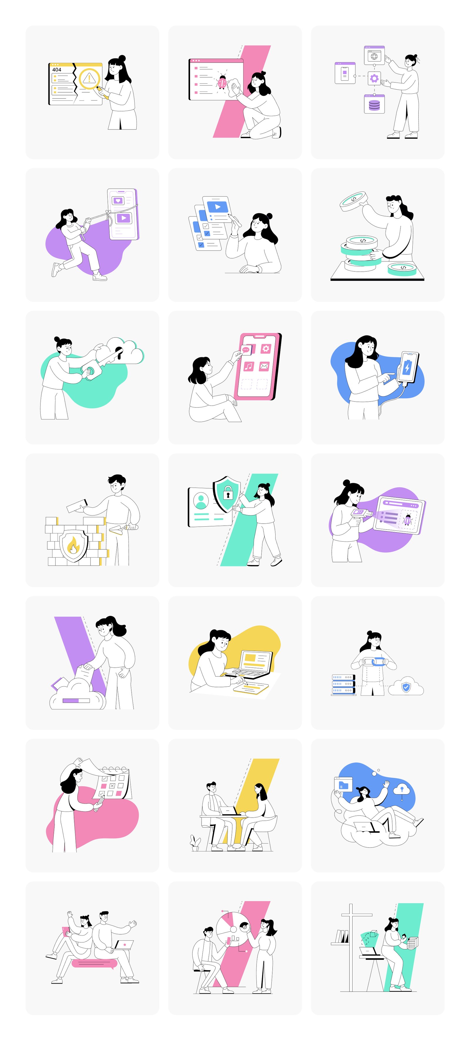 Work Illustrations Bundle
