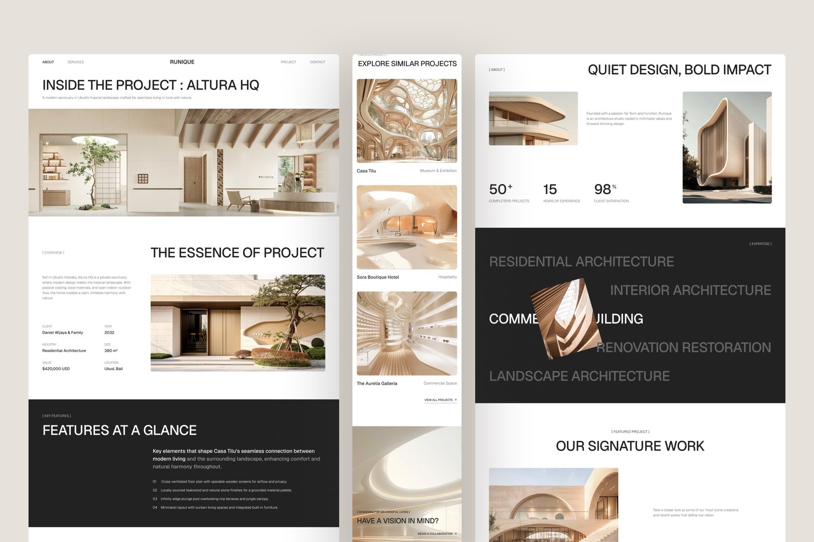 Runique – Architecture Firm Website UI Figma Template