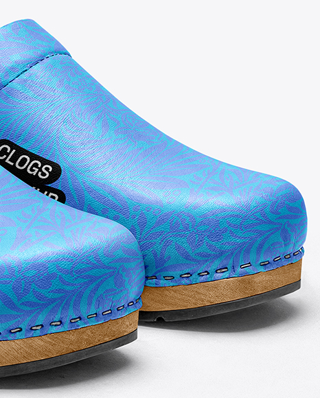 Pair of Leather Clogs Mockup