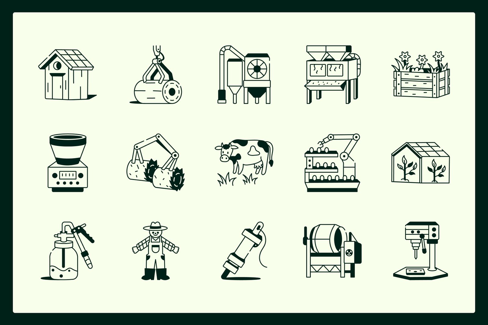 Farming Drawing Illustration Set