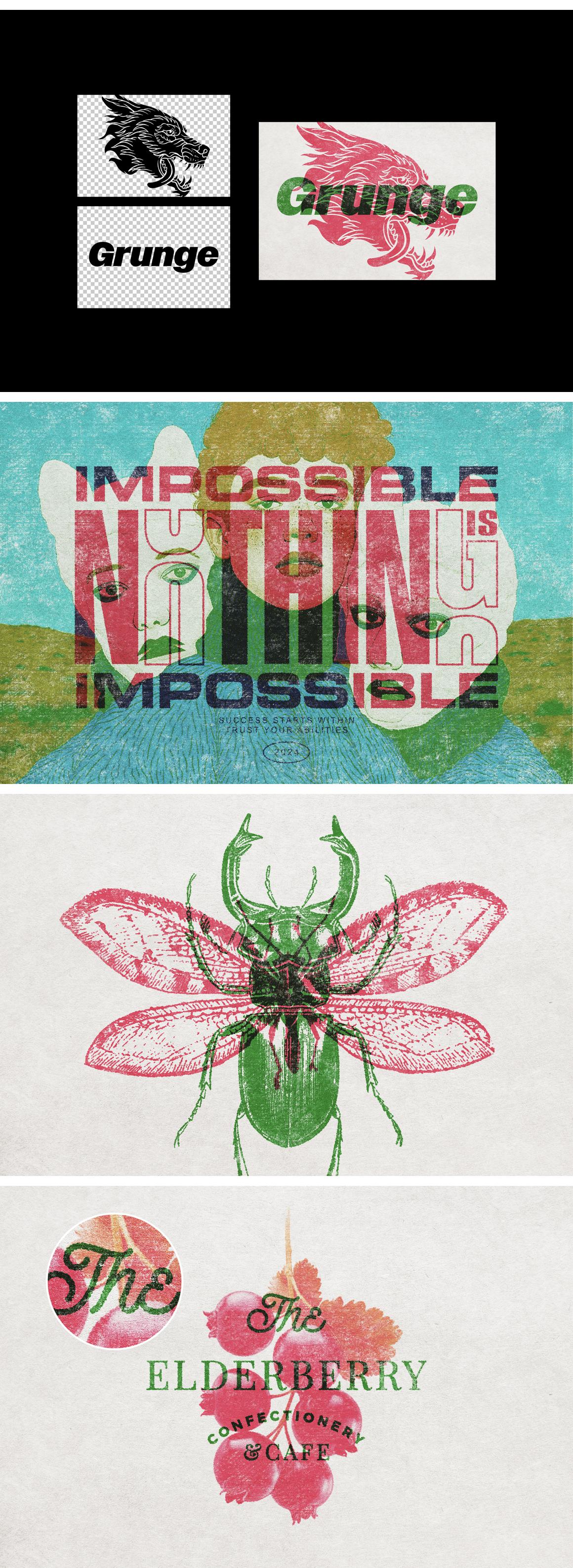Vintage Overprint Grunge Effect