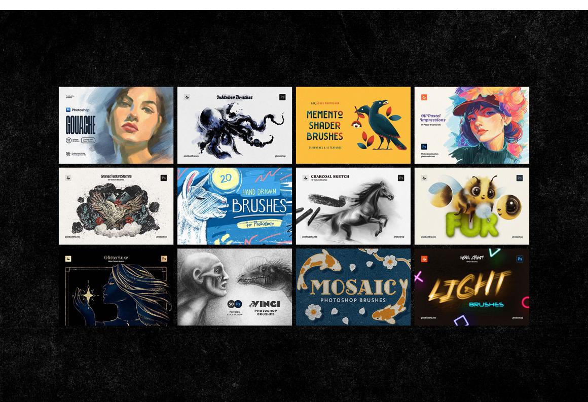 12-in-1 Photoshop Brushes Bundle
