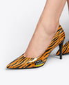 Pair of Pumps on Woman's Legs with Dress Mockup