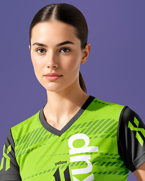 Woman Wearing Badminton Uniform Mockup