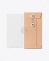 Kraft Paper Envelope with Letter Mockup – Top View