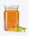 Clear Glass Jar with Linden Honey Mockup