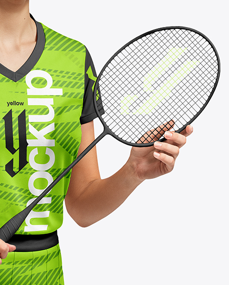 Woman Wearing Badminton Uniform Mockup