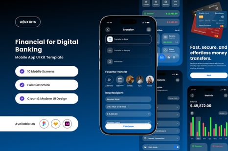 Adave - Fintech & Banking App UI Kit - Elegant app