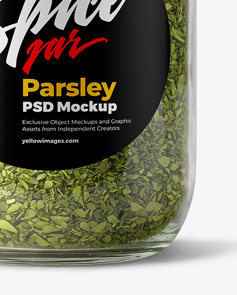 Glass Jar with Parsley Flakes Mockup
