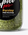 Glass Jar with Parsley Flakes Mockup