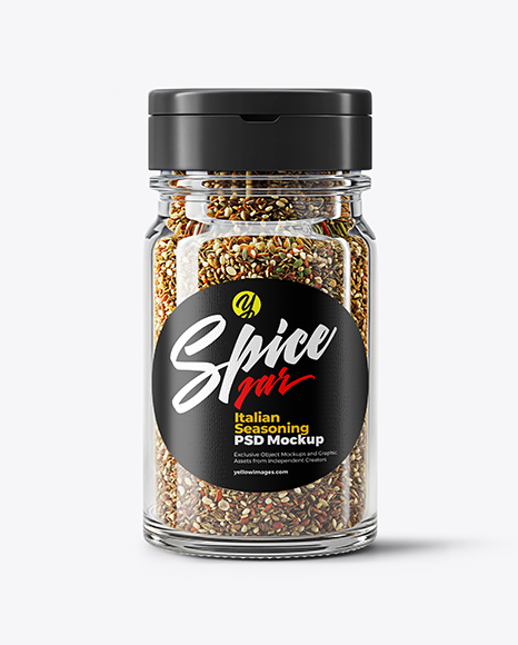 Glass Jar with Herbes de Provence Mockup