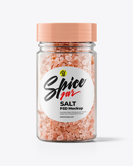 Plastic Jar with Pink Salt Mockup - Spice bottle mockup