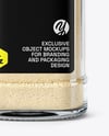 Square Glass Jar with Garlic Powder Mockup
