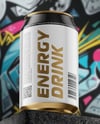 12oz Aluminium Can with Matte Finish on the Block Mockup