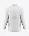 Men's Heather Raglan Long Sleeve Polo Shirt Mockup - Back View