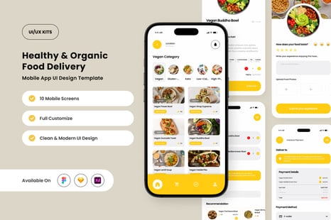Nutrigo – Smart Healthy Food App Design Template - Delivery app