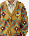 Young Boy Wearing Cardigan and Shirt Mockup