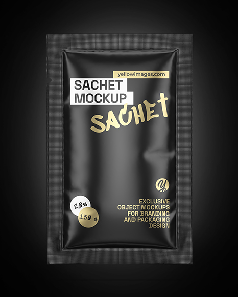 Glossy Sachet Mockup