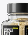 Square Glass Jar with Garlic Powder Mockup