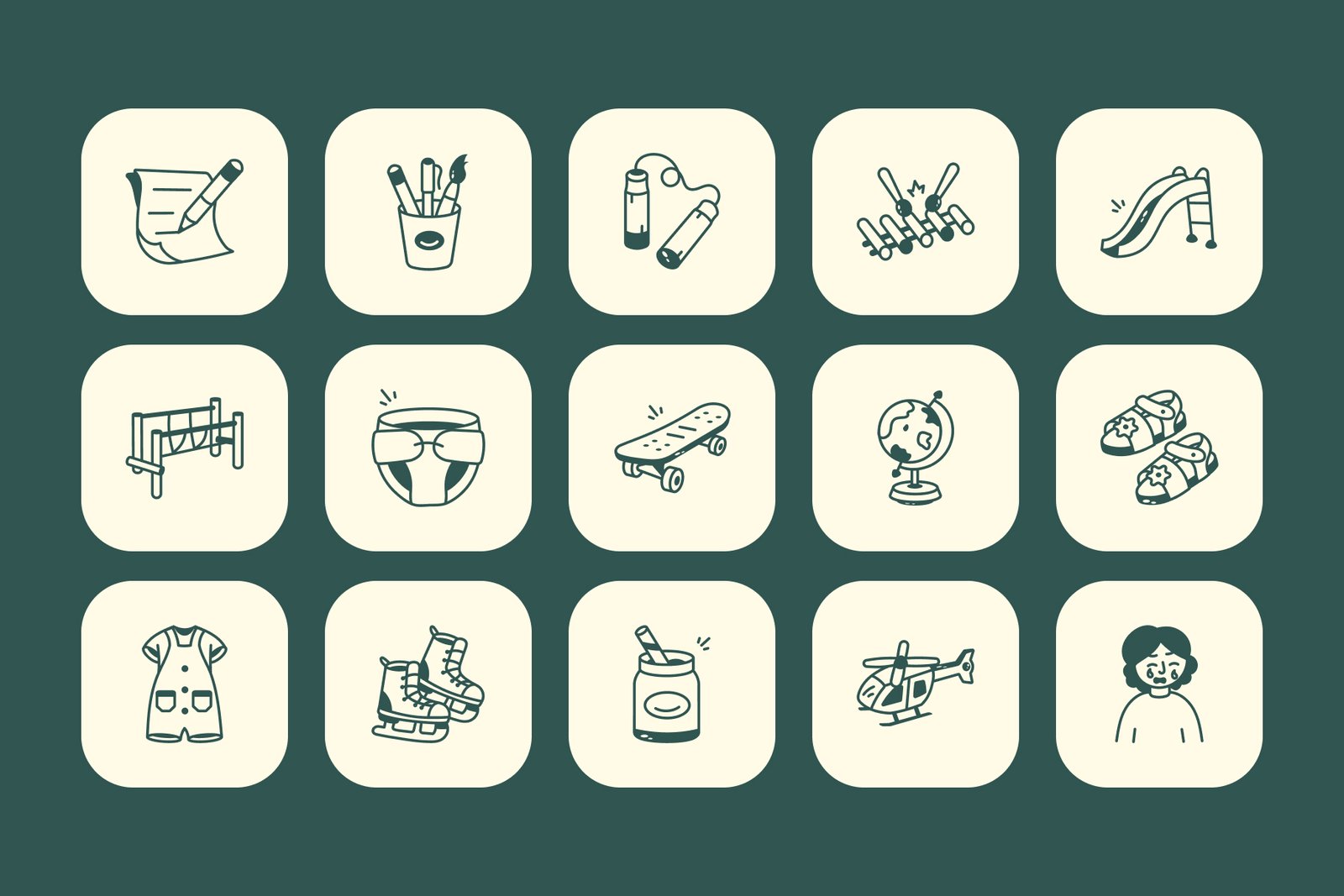 Children&#039;s Day Doodle Icons