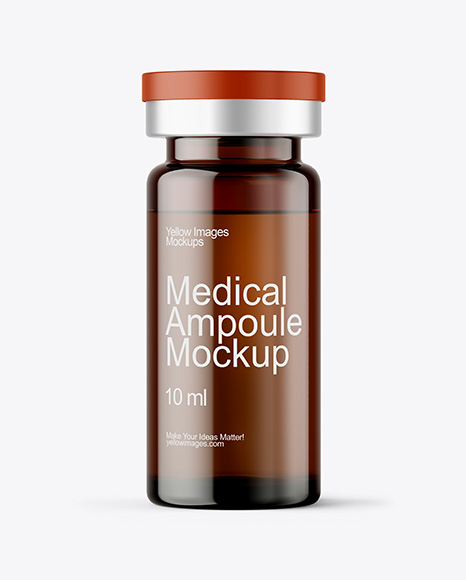 Amber Glass Medical Ampoule Mockup