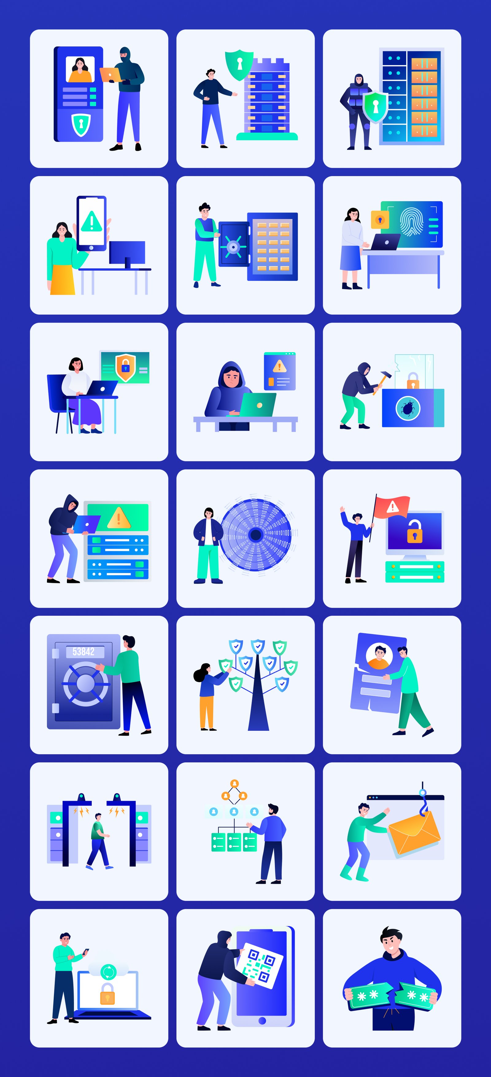 Cyber Security Illustration Set